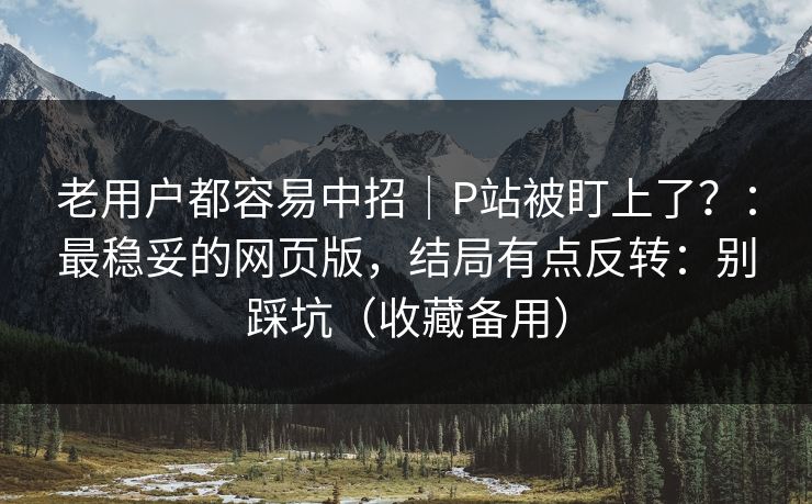 老用户都容易中招|P站被盯上了?:最稳妥的网页版,结局有点反转:别踩坑(收藏备用) 老用户都容易中招|P站被盯上了?:最稳妥的网页版,结局有点反转:别踩坑(收藏备用)