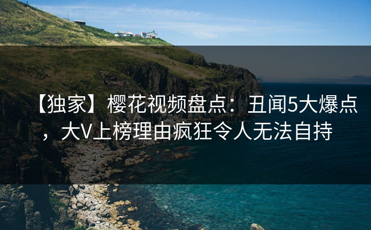 【独家】樱花视频盘点：丑闻5大爆点，大V上榜理由疯狂令人无法自持
