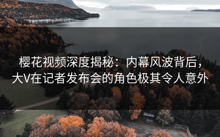 樱花视频深度揭秘:内幕风波背后,大V在记者发布会的角色极其令人意外 樱花视频深度揭秘:内幕风波背后,大V在记者发布会的角色极其令人意外